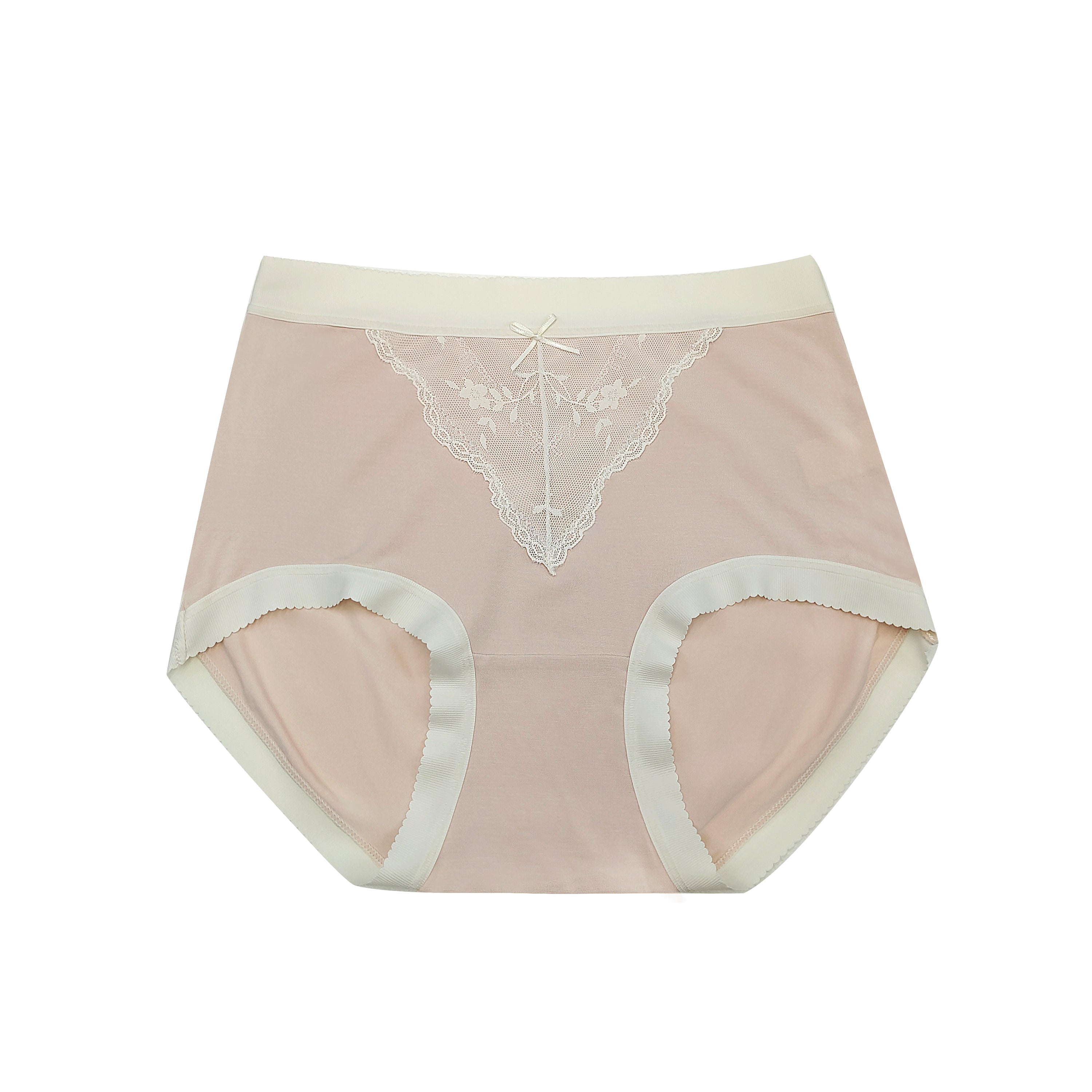 Women's Flower Embroidery Briefs with Bow Soft Cotton Underwear